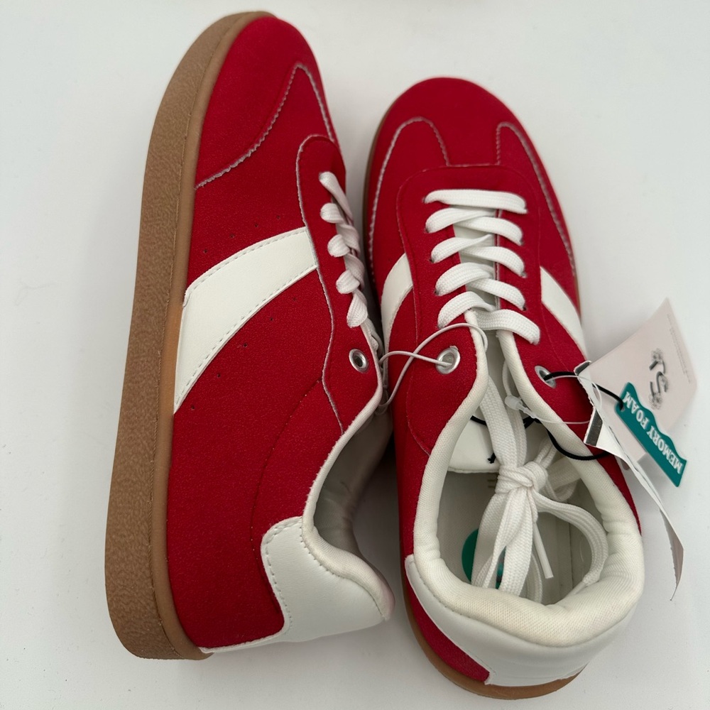 SINCERLY JULES Red & White Memory Foam Sneakers NWT | Size 8 | Sierra - Picture 6 of 10